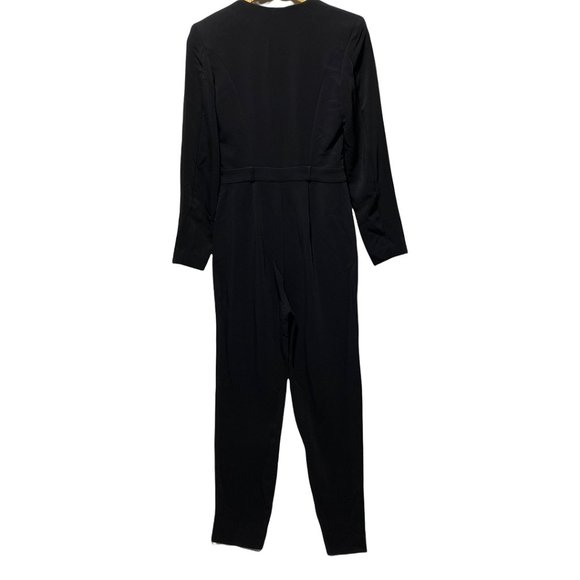 & Other Stories Padded Shoulder Sweetheart Neckline Jumpsuit Black - Picture 6 of 8